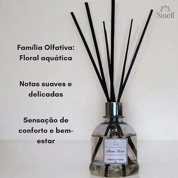DIFUSOR DE VARETAS AROMATIZADOR DE AMBIENTES SWEET HOME - 200 ML - ALTA DURABILIDADE