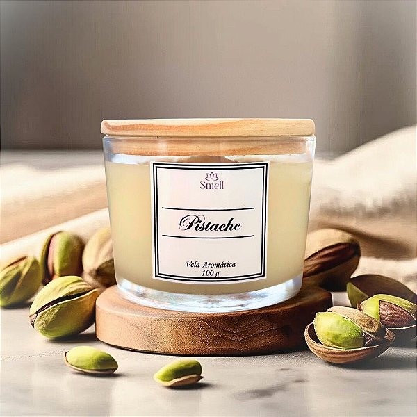 VELA AROMATICA PISTACHE- 100% CERA VEGETAL - VEGANA - 100G - SMELL