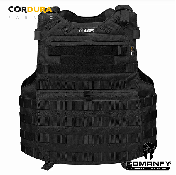 CAPA DE COLETE COMANFY PREDADOR G5 III-A EM CORDURA® 1000D - PRETO