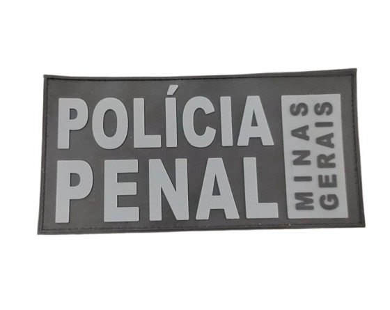 Emborrachado Polícia Penal MG - Monocromático(cinza) Costas colete