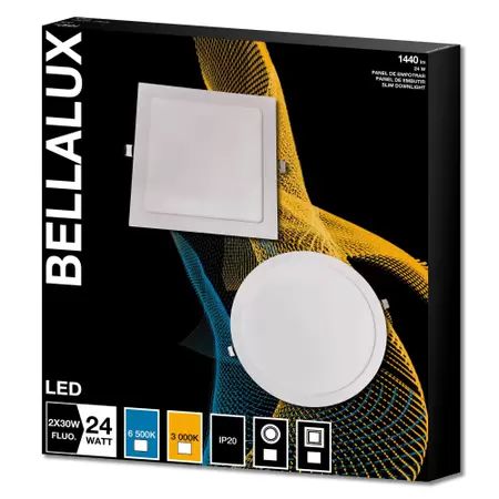 PLAFON LED EMBUTIR 24W 6500K REDONDO BRANCO BELLALUX