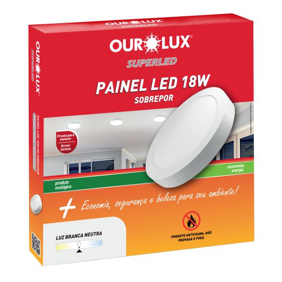 PLAFON LED SOBREPOR 18W BIV 4000K REDONDA OUROLUX
