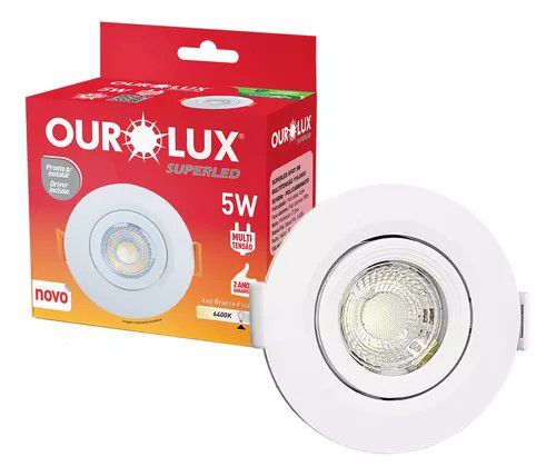 SPOT LED REDONDO 5W 6400K BRANCO OUROLUX