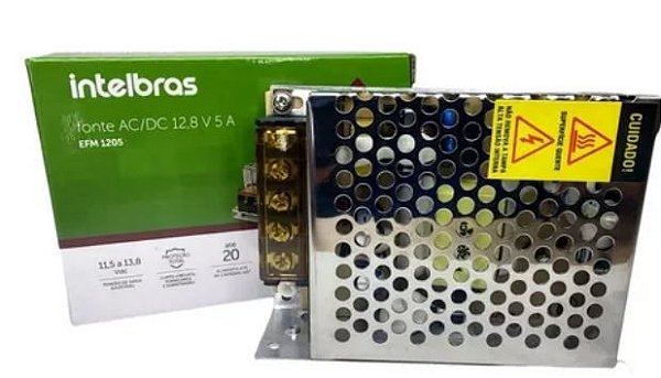 FONTE CHAVEADA COLMEIA CONVERSOR AUTOMATICO AC/DC 12,8V 5A - EFM 1205 INTELBRAS
