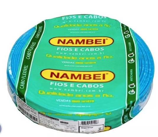 CABO FLEXIVEL  750V 1 X 10MM AZUL ROLO 100MT NAMBEI