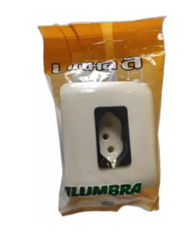 CONJUNTO 1 TOMADA 10A 2P+T SISTEMA X COM PLACA/SEM CAIXINHA 4251 BRANCA LINHA ALUMBRA