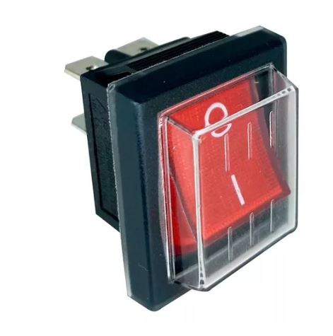 CHAVE 2 POSIÇÕES ILUMINADA C/ CAPA- VM 220V RS-201-1C-R 220V METALTEX