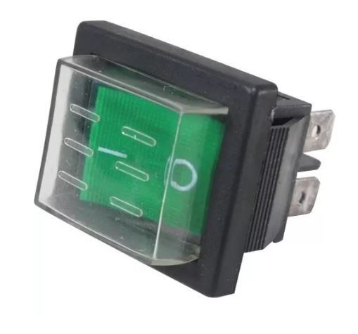 CHAVE 2 POSIÇÕES ILUMINADA C/ CAPA- VD 220V RS-201-1C-G 220V METALTEX