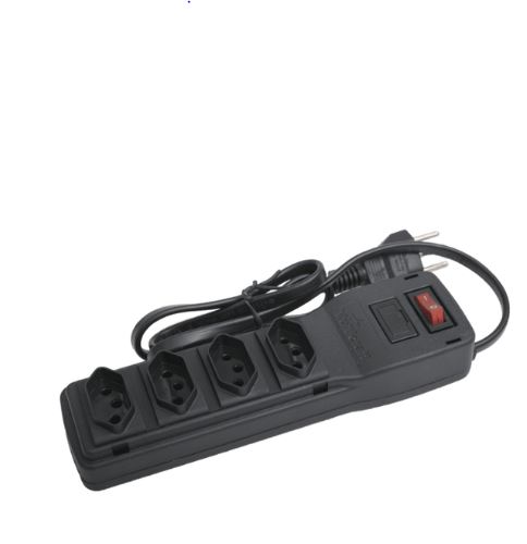 FILTRO DE LINHA 4 TOMADAS PLASTICO PRETO NBR14136 BIVOLT MULTICRAFT