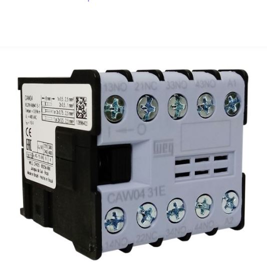 MINI CONTATOR AUXILIAR 6A 110V CAW04-31-00V16 3NA+1NF WEG