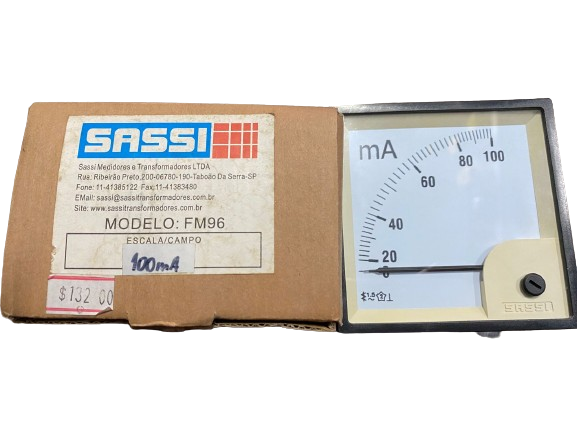 VOLTÍMETRO FM96 100mA C.A 96 X 96 SASSI