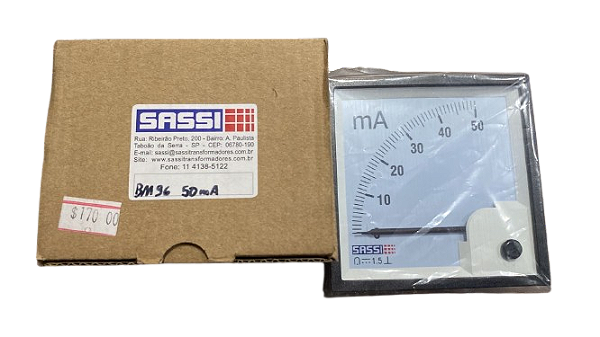 VOLTÍMETRO BM96 50mA CORRENTE CONTINUA C 96 X 96 SASSI