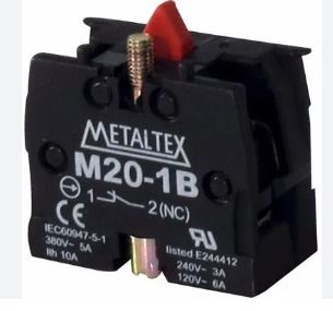 BLOCO DE CONTATO AUXILIAR 1NF M20-1B PARA BOTÃO M20/P20 METALTEX