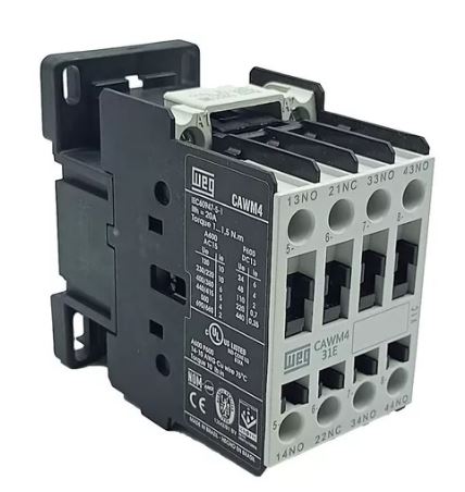 CONTATOR AUXILIAR TRIPOLAR 10A 220V CAWM4-13-00V26 WEG