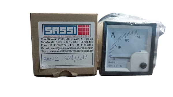 VOLTÍMETRO BM72 150A/10Vcc 72 X 72 SASSI