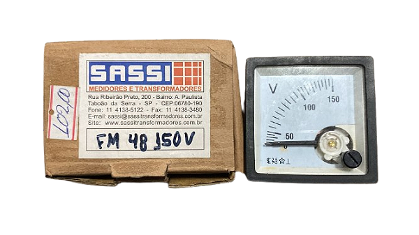 AMPERÍMETRO FM48 150VCA 48 X 48 SASSI