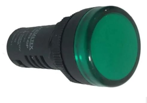 SINALEIRO LED 24VCA L20-R7-GP IP65 22MM VERDE METALTEX
