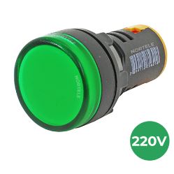 SINALEIRO LED 220VCA L20-AR2-GP IP65 VERDE 22MM METALTEX