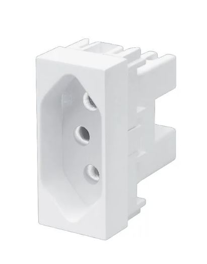 MODULO TOMADA 10A 2P+T BRANCA 2061 HABITAT FAME