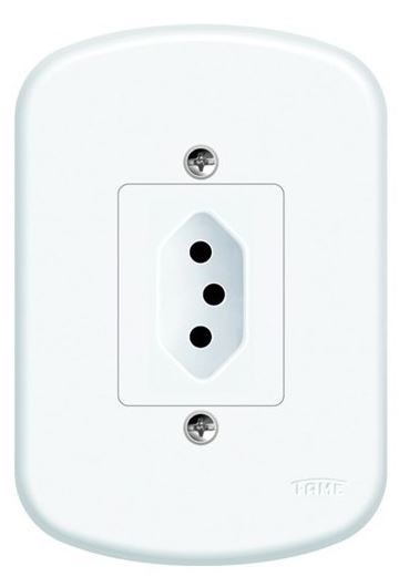 CONJUNTO 1 TOMADA 10A  4X2 COM PLACA 1349 BLANC FAME