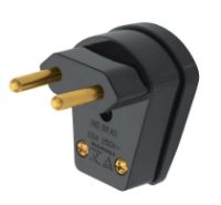 PINO MACHO 2P 90 1461 COM PRENSA CABO 10A/250V PRETO FAME