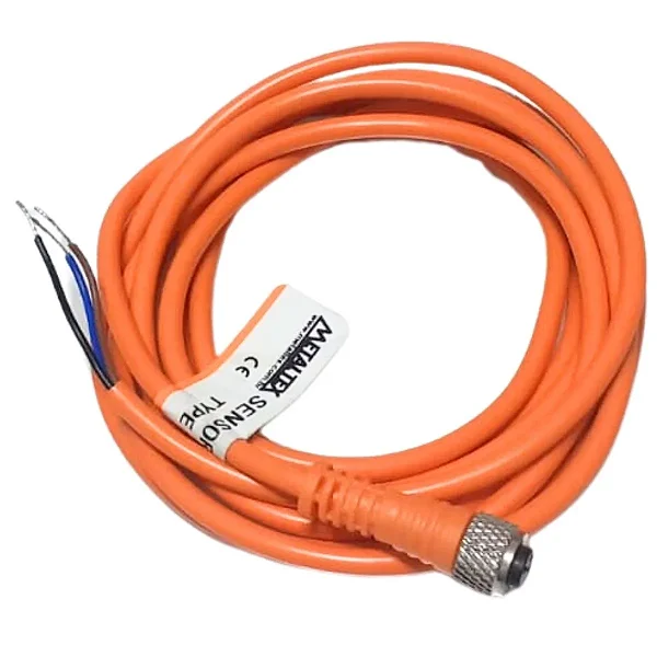 CABO COM CONECTOR PARA SENSOR M8 RETO 3 PINOS- 2 METROS K8-R-2M METALTEX