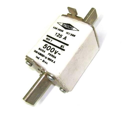 FUSIVEL NH1 125A 500V 100KA GL EFEITO RETARDADO BAIXA PERDA ELETROMEC