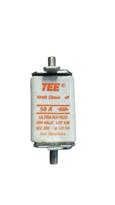FUSÍVEL NH00 50A 500V EFEITO ULTRA RÁPIDO TEE
