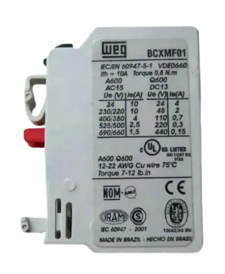 BLOCO DE CONTATO AUXILIAR FRONTAL  BCXMF-01 1NF P/CWM9...105 WEG