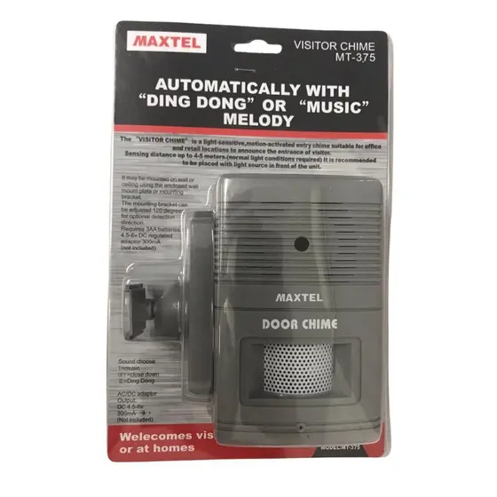 CAMPAINHA SEM FIO COM SENSOR PRESENCA AUTOMATICO MT-375 MAXTEL