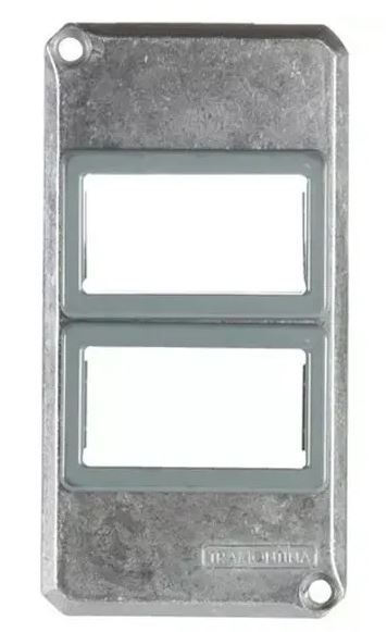 TAMPA MODULAR 2 POSTOS AFASTADO PARA CONDULETE 1" LIZ/LUX 56117/047 TRAMONTINA