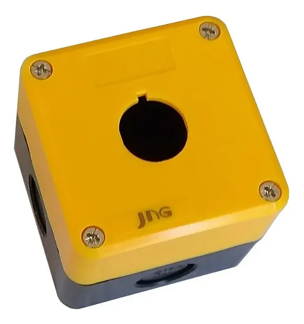 CAIXA PARA BOTOEIRA 22,5MM 1 FURO BMY101 AMARELA JNG