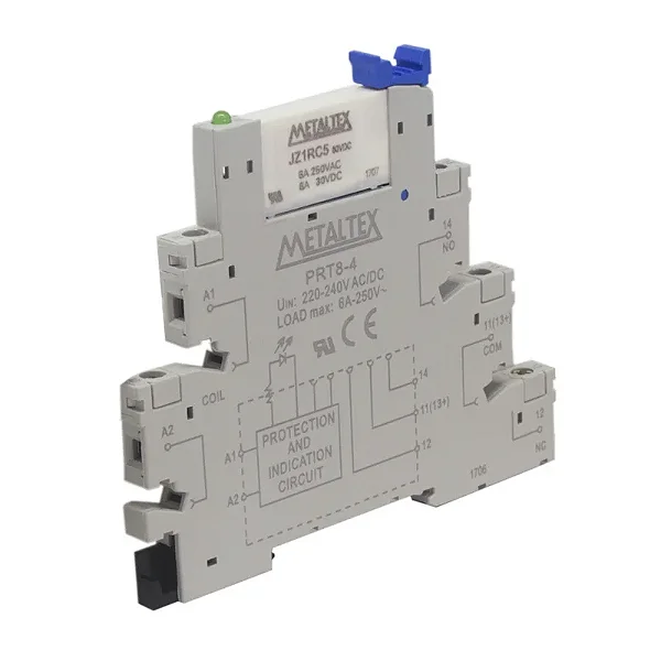 CONJUNTO RELÉ INTERFACE JZ1RC5+PRT8-4 1REV 6A 220V RELÉ+BASE (PRZ-1R-220) METALTEX