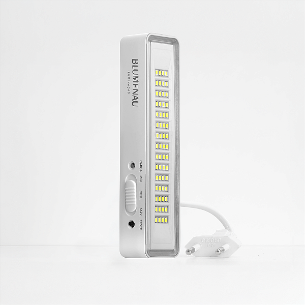 LUMINÁRIA DE EMERGÊNCIA 60 LEDS 4W 300LM 6.500K BIVOLT BC BLUMENAU