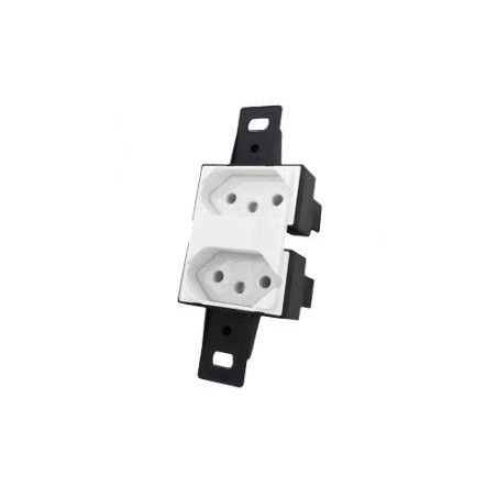 TOMADA DUPLA CONDULETE 10A 2P+T BRANCA SEM TAMPA 9026-3 BLUX