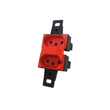 TOMADA DUPLA CONDULETE 10A 2P+T VERMELHA SEM TAMPA 9028-1 BLUX