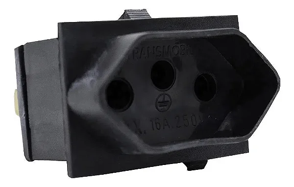 MODULO TOMADA 16A PARA PAINEL PRETO TRANSMOBIL