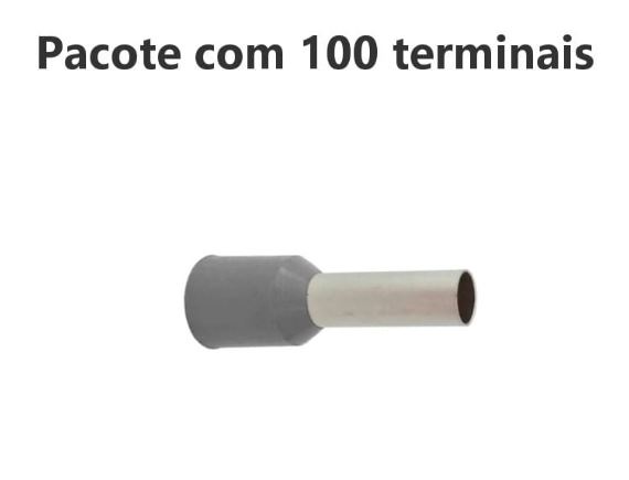TERMINAL ILHOS/TUBO CINZA SIMPLES 0,75MM PCT C/100PC