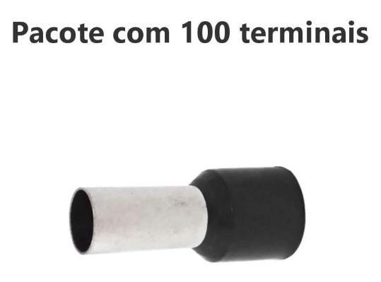 TERMINAL ILHOS/TUBO PRETO SIMPLES 1,50MM PCT C/100PC