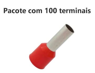 TERMINAL ILHOS/TUBO VERMELHO SIMPLES 1,00MM PCT C/100PC