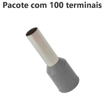 TERMINAL ILHOS/TUBO CINZA SIMPLES 4,00 MM PCT C/100PC