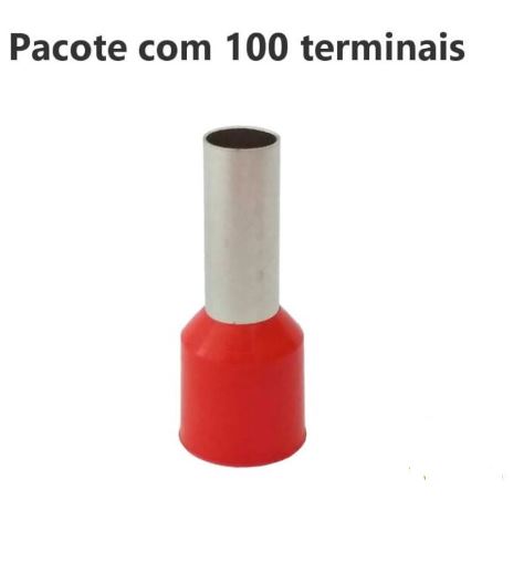 TERMINAL ILHOS/TUBO VERMELHO SIMPLES 10,00MM PCT C/100PC