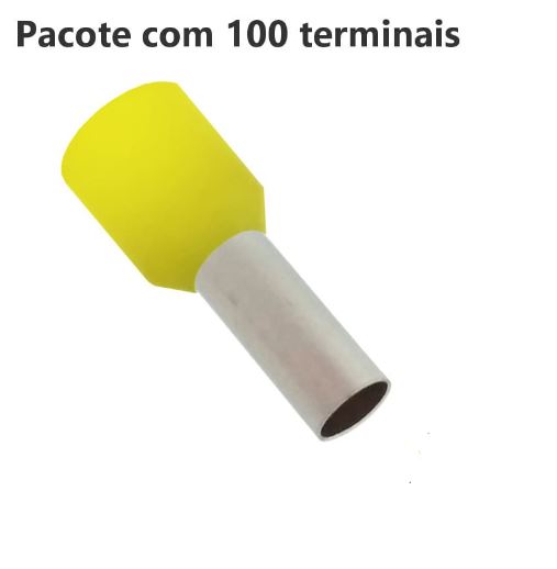 TERMINAL ILHOS/TUBO AMARELO SIMPLES 6,00 MM PCT C/100PC