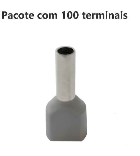 TERMINAL ILHOS/TUBO CINZA DUPLO 4,00MM PCT C/100PC