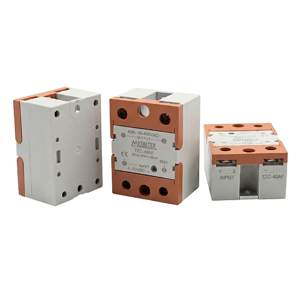 RELÉ ESTADO SÓLIDO MONOFÁSICO COMANDO 4~32VCC 48~440VCA 40A  TZC-40AF - METALTEX