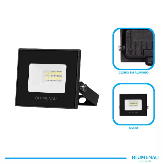 REFLETOR LED 20W 6500K BRANCO FRIO BIVOLT BLUMENAU