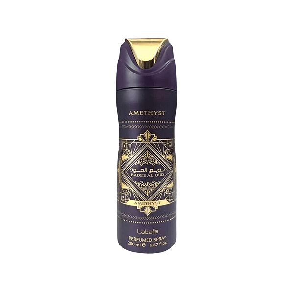Bade'e Al Oud Amethyst de Lattafa - Perfume Árabe Unissex em Aerosol (Ref. olfativa Atomic Rose Initio)
