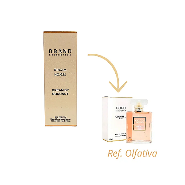 Brand Collection 021 - Perfume Feminino (Ref. Olfativa Coco Mademoiselle) 30ml