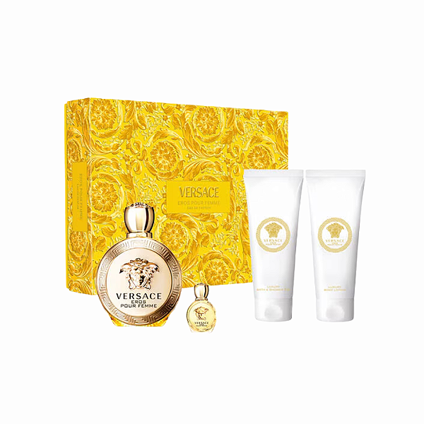 Kit Eros Pour Femme Versace 4 peças com necessarie