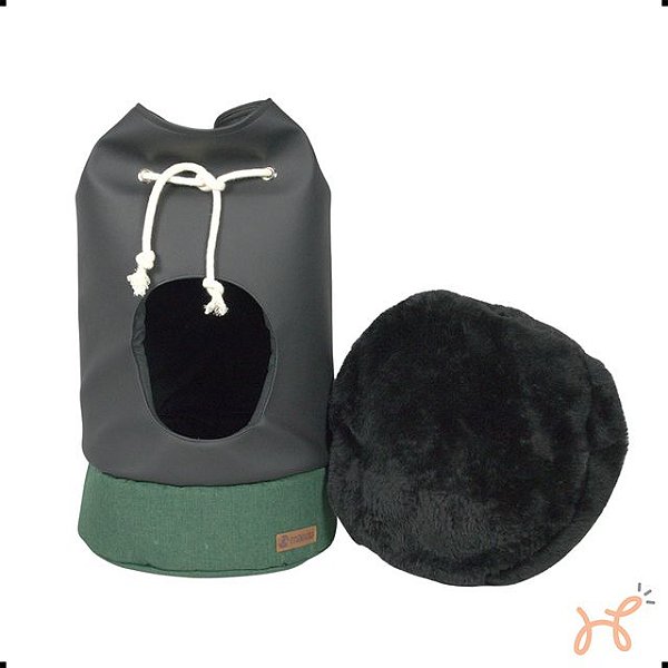 Sacola Toca Cat Bag Preto/Verde Mabuu